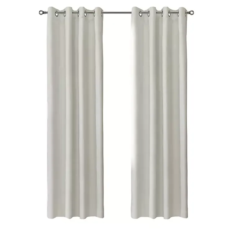 Curtains & Drapes-Kirklands Home Neutral Light Filtering Curtain Panel, 63 in. Ivory
