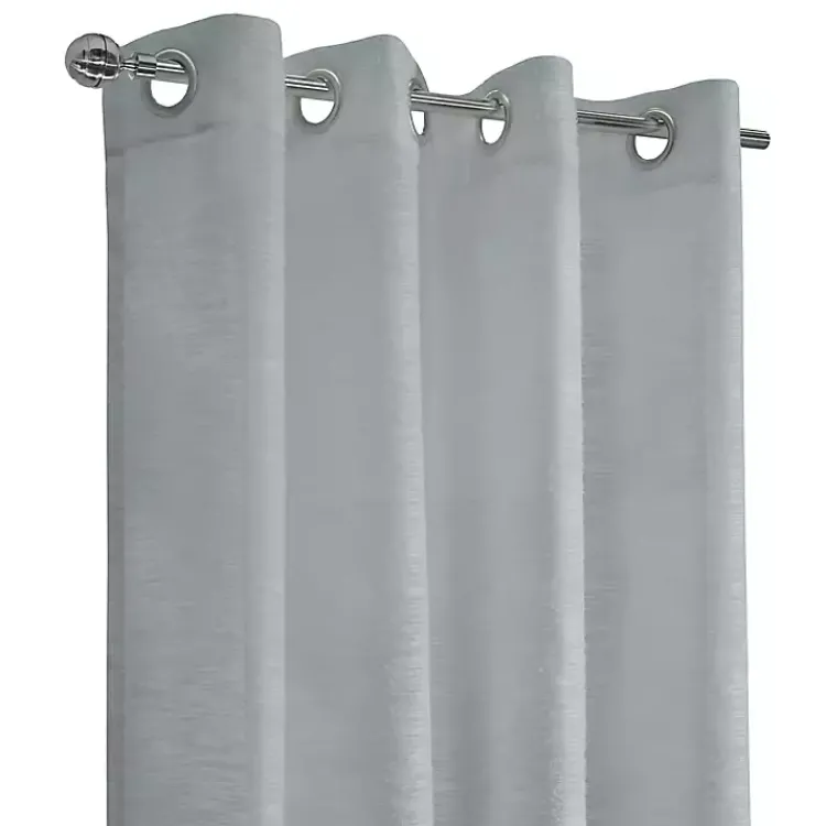 Curtains & Drapes-Kirklands Home Boucle Sheer Single Curtain Panel, 95 in. Gray