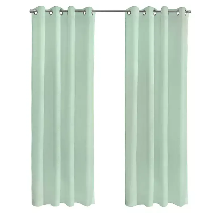 Curtains & Drapes-Kirklands Home Seafoam Boucle Sheer Curtain Panel, 95 in. Green