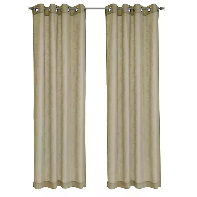 Curtains & Drapes-Kirklands Home Boucle Sheer Single Curtain Panel, 95 in. Tan