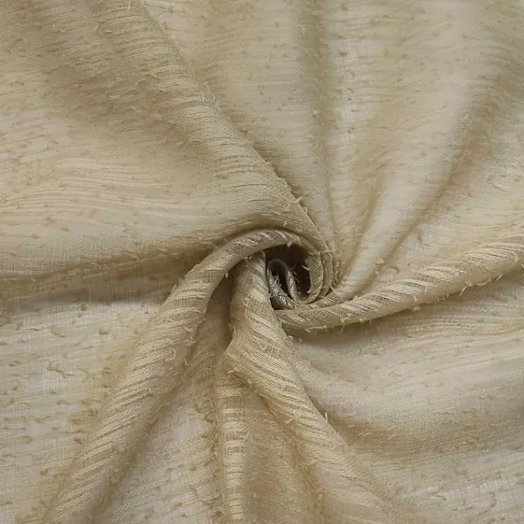 Curtains & Drapes-Kirklands Home Boucle Sheer Single Curtain Panel, 108 in. Tan