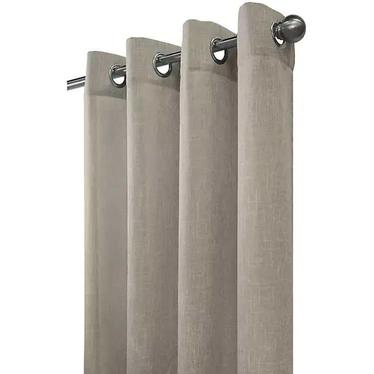 Curtains & Drapes-Kirklands Home Beige Linen Light Filtering Curtain Panel, 95 in. Brown