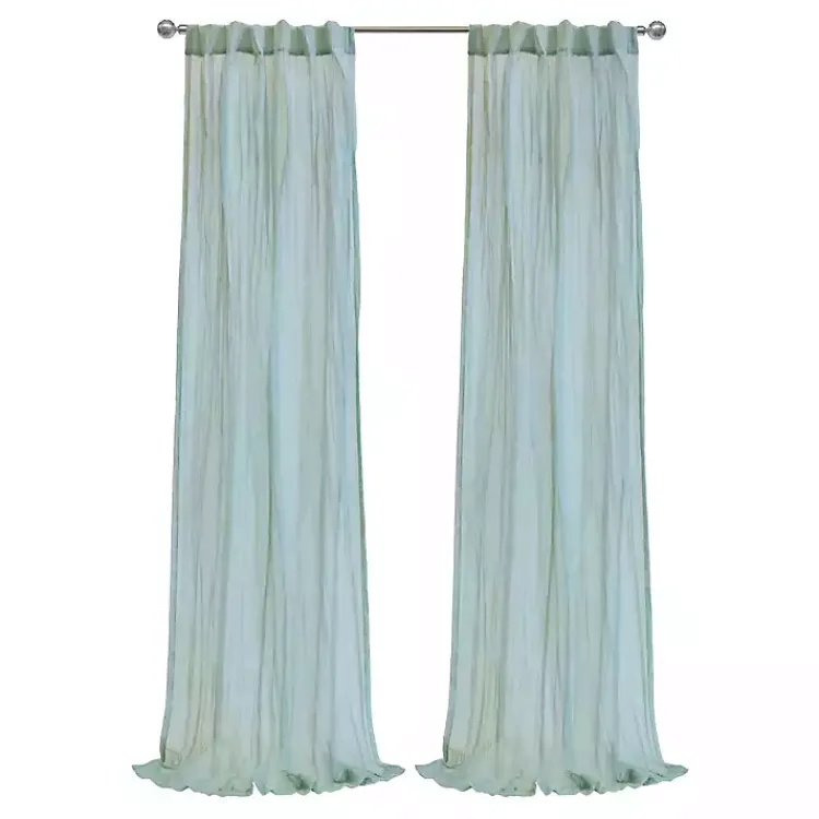 Curtains & Drapes-Kirklands Home Pale Thyme Paloma Curtain Panel, 63 in. Blue