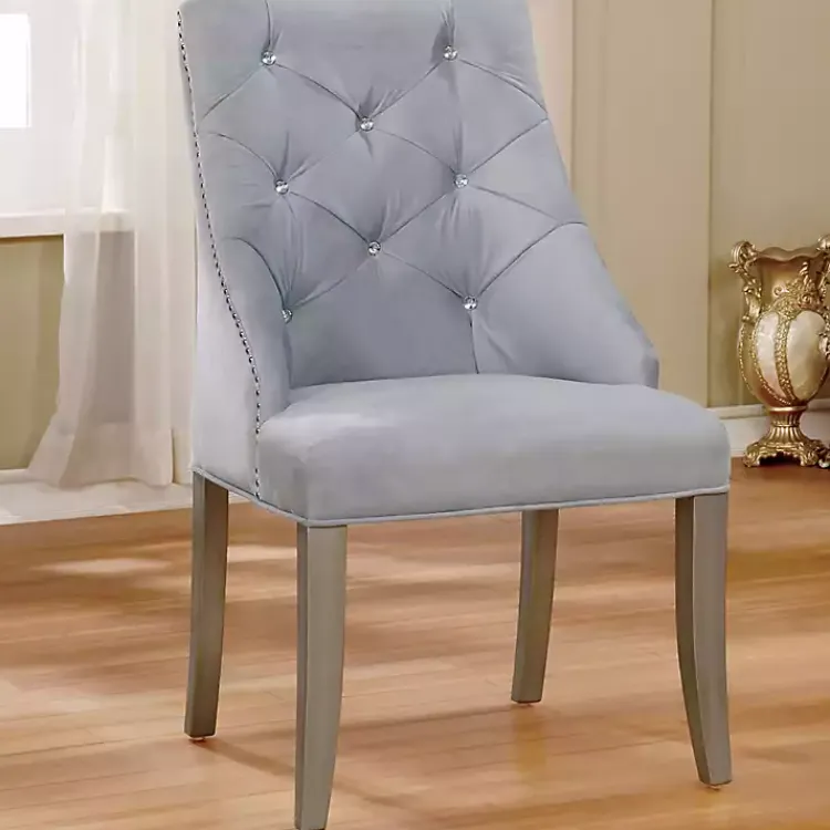 Dining Chairs-Kirklands Home Upholstered Wingback Dining Chairs, Set of 2 Gray