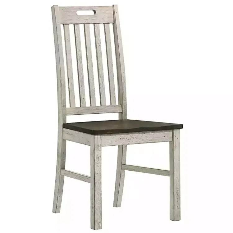 Dining Chairs-Kirklands Home Antique Slatted Back Dining Chairs, Set of 2 White