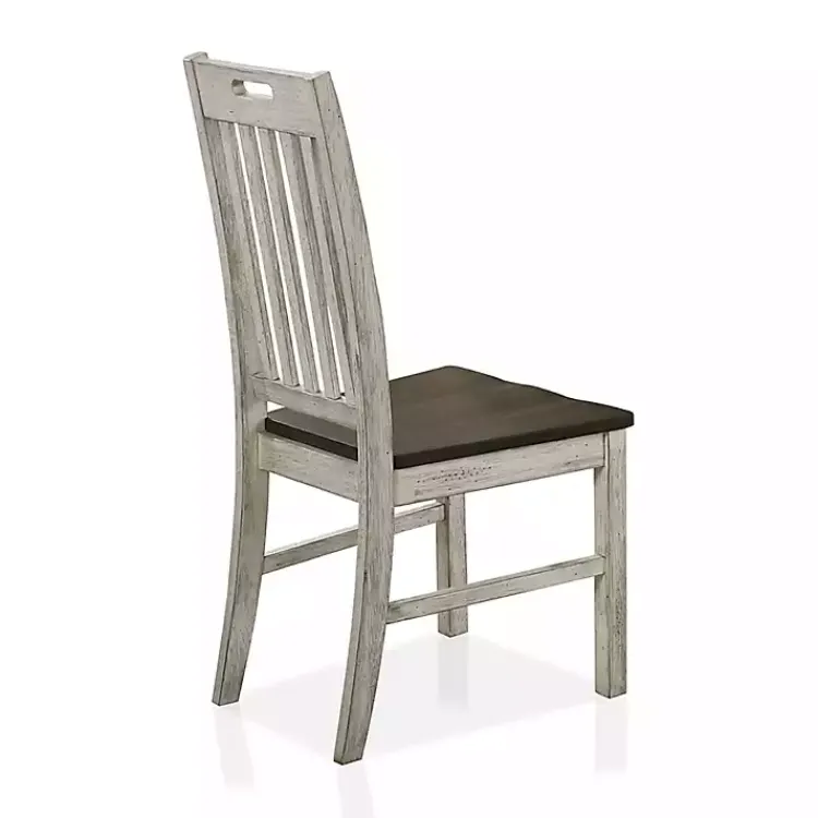 Dining Chairs-Kirklands Home Antique Slatted Back Dining Chairs, Set of 2 White