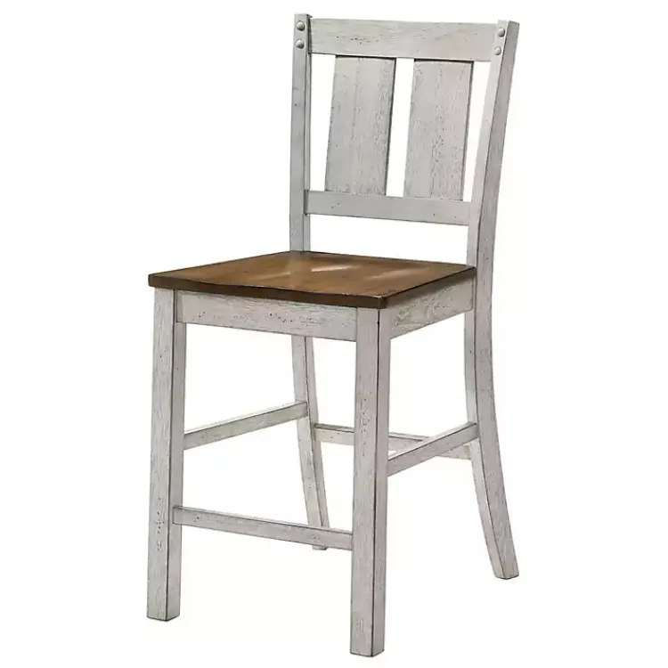 Bar Stools & Counter Height Stools-Kirklands Home Antique White & Dark Brown 2-pc. Counter Stool Set