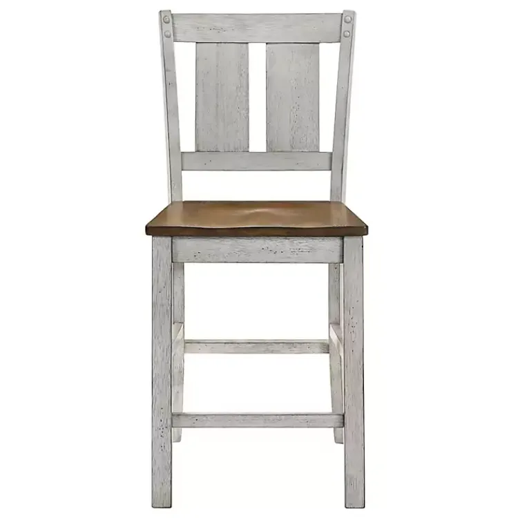 Bar Stools & Counter Height Stools-Kirklands Home Antique White & Dark Brown 2-pc. Counter Stool Set