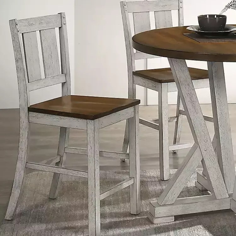 Bar Stools & Counter Height Stools-Kirklands Home Antique White & Dark Brown 2-pc. Counter Stool Set