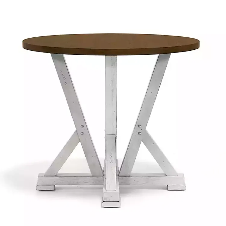 Dining Tables-Kirklands Home Brown and Antique White Wood Counter Table