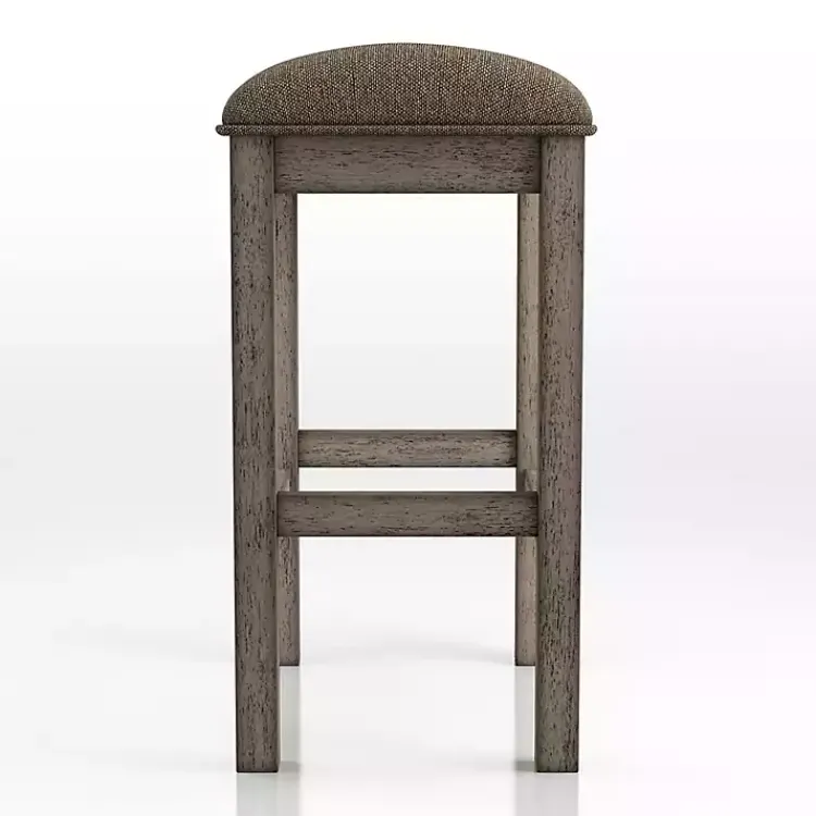 Bar Stools & Counter Height Stools-Kirklands Home Chestnut Wood Upholstered Counter Stools, Set of 2 Brown