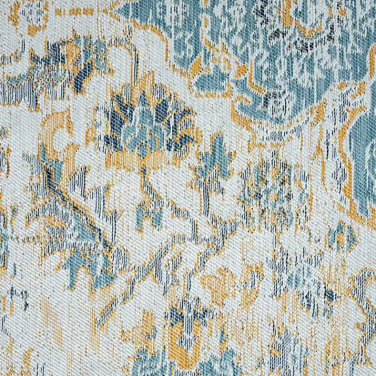 Outdoor Rugs-Kirklands Home Blue & Orange Medallion Reversible Area Rug, 8x10