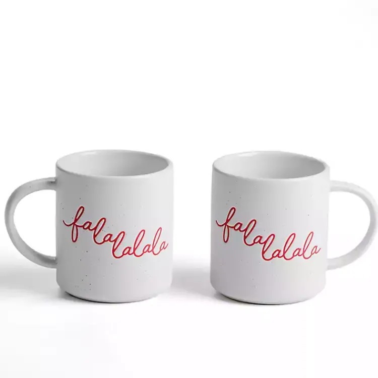Glassware & Drinkware-Kirklands Home Fa La La Mugs, Set of 2