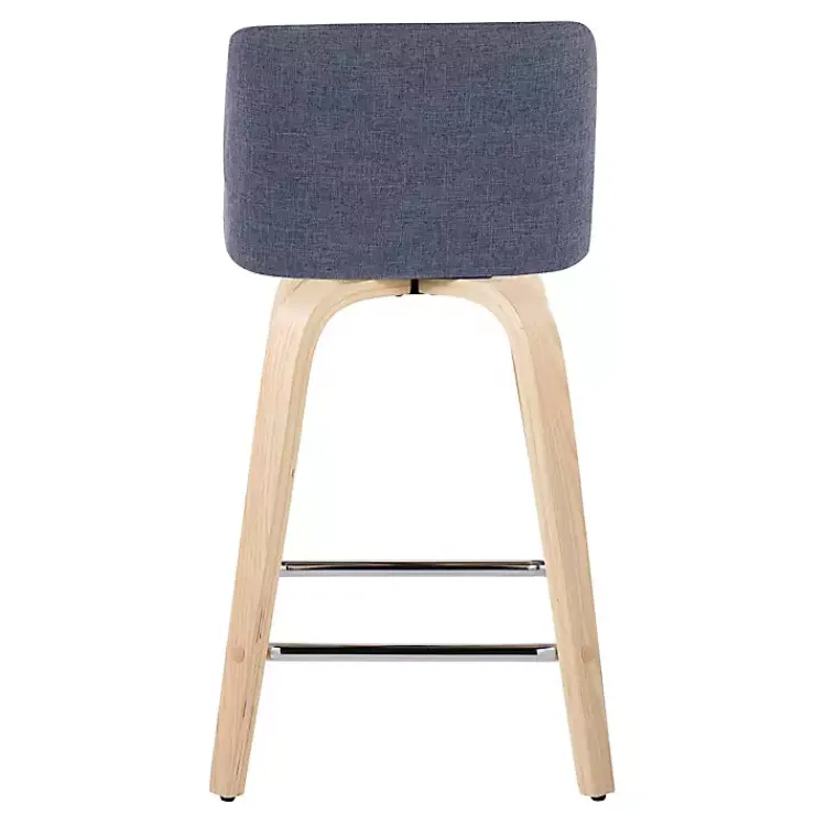 Bar Stools & Counter Height Stools-Kirklands Home Navy Torino Upholstered Counter Stools, Set of 2 Blue