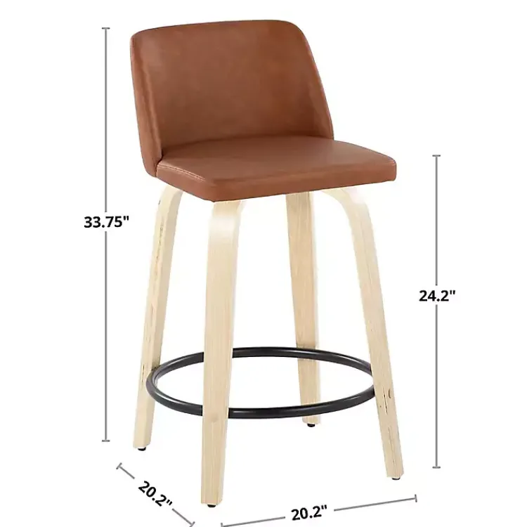 Bar Stools & Counter Height Stools-Kirklands Home Navy Torino Upholstered Counter Stools, Set of 2 Blue