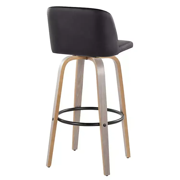 Bar Stools & Counter Height Stools-Kirklands Home Faux Leather Torino Bar Stools, Set of 2 Black