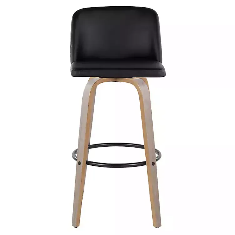 Bar Stools & Counter Height Stools-Kirklands Home Faux Leather Torino Bar Stools, Set of 2 Black