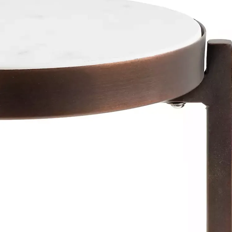 Accent & End Tables-Kirklands Home Bronze Angular Marble Accent Table Gold