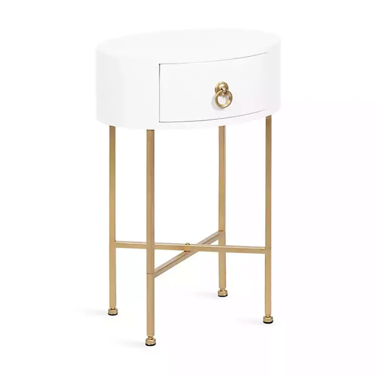 Accent & End Tables-Kirklands Home Oval Decklyn Accent Table White