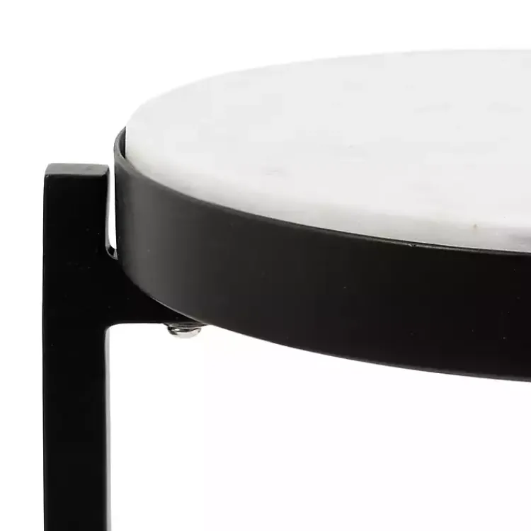 Accent & End Tables-Kirklands Home Angular Marble Accent Table Black