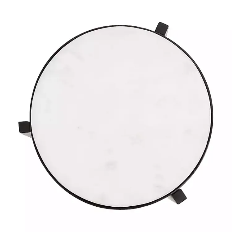 Accent & End Tables-Kirklands Home Angular Marble Accent Table Black