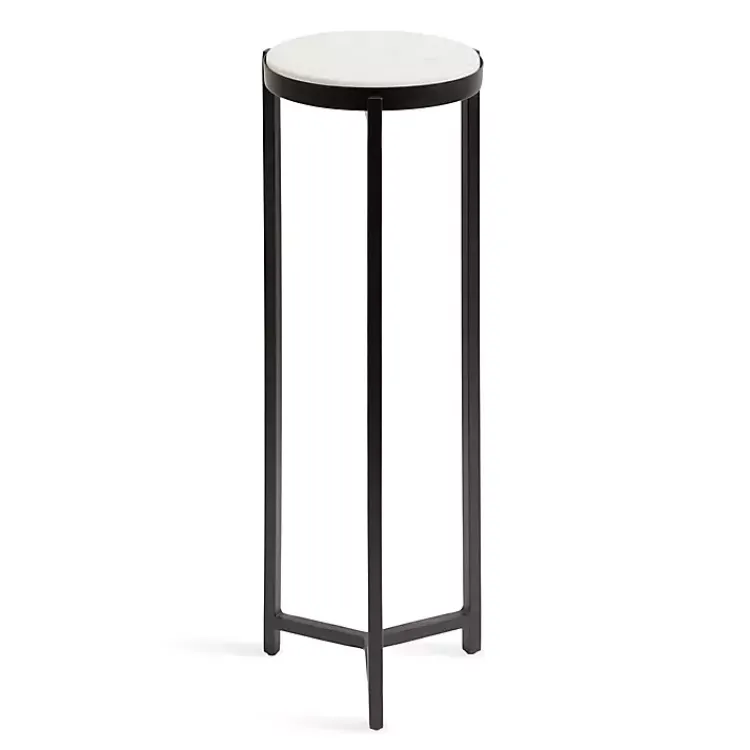 Accent & End Tables-Kirklands Home Angular Marble Accent Table Black