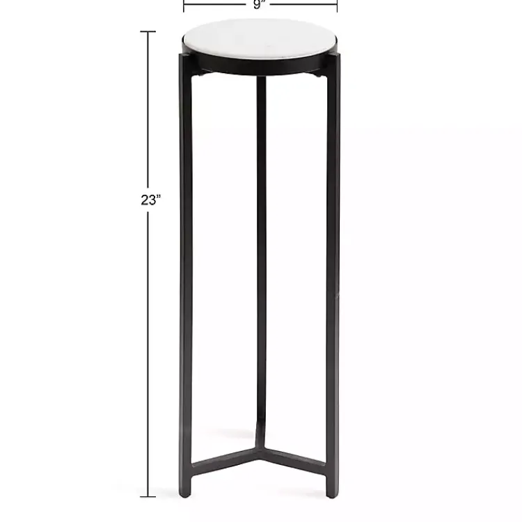 Accent & End Tables-Kirklands Home Angular Marble Accent Table Black