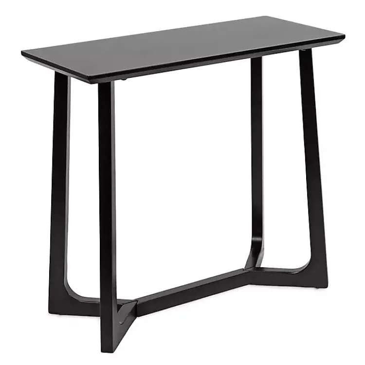 Console Tables-Kirklands Home Satin Olivia Console Table Black