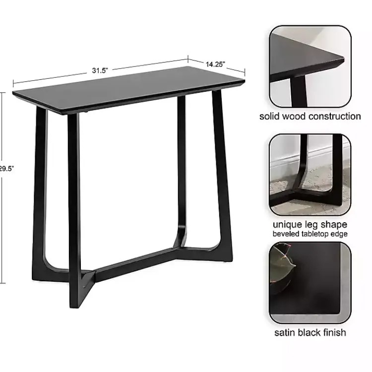 Console Tables-Kirklands Home Satin Olivia Console Table Black