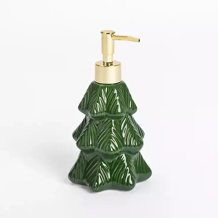 Kitchen Accessories-Kirklands Home Christmas Tree Soap Dispenser Green