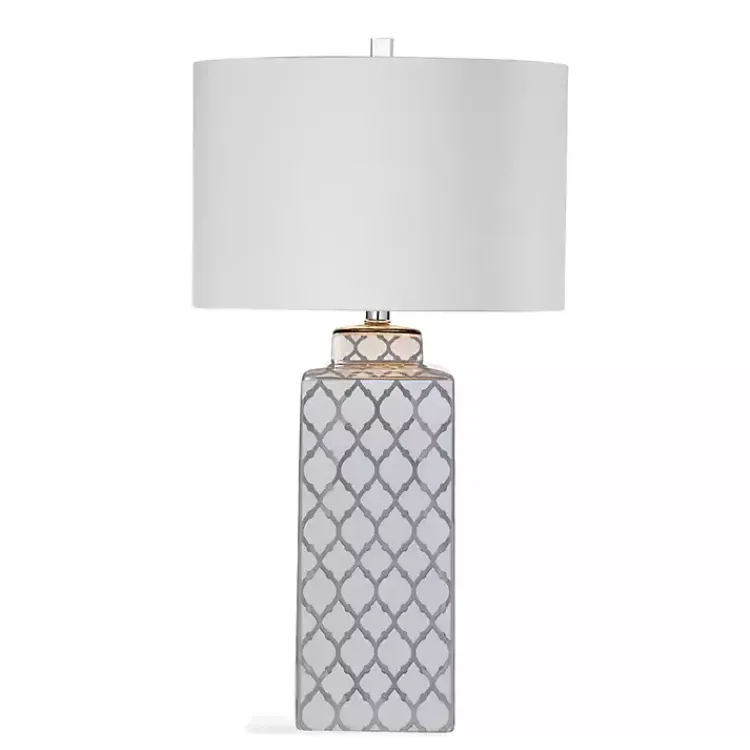 Table Lamps-Kirklands Home and Silver Quatrefoil Table Lamp White