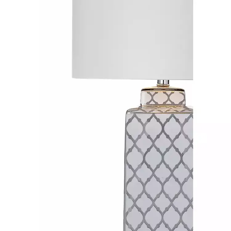 Table Lamps-Kirklands Home and Silver Quatrefoil Table Lamp White