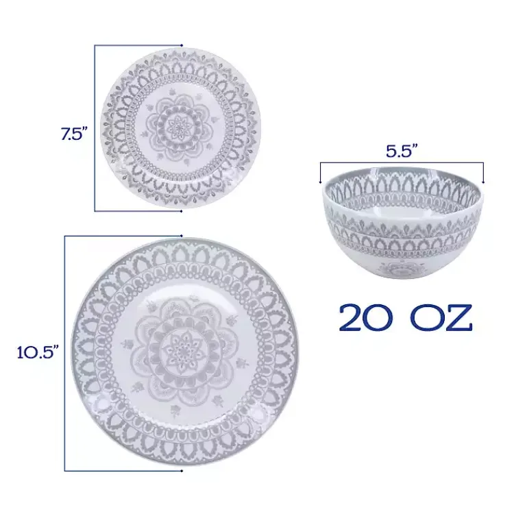 Dinnerware-Kirklands Home Stone Lila Patterned 12-pc. Dinnerware Set