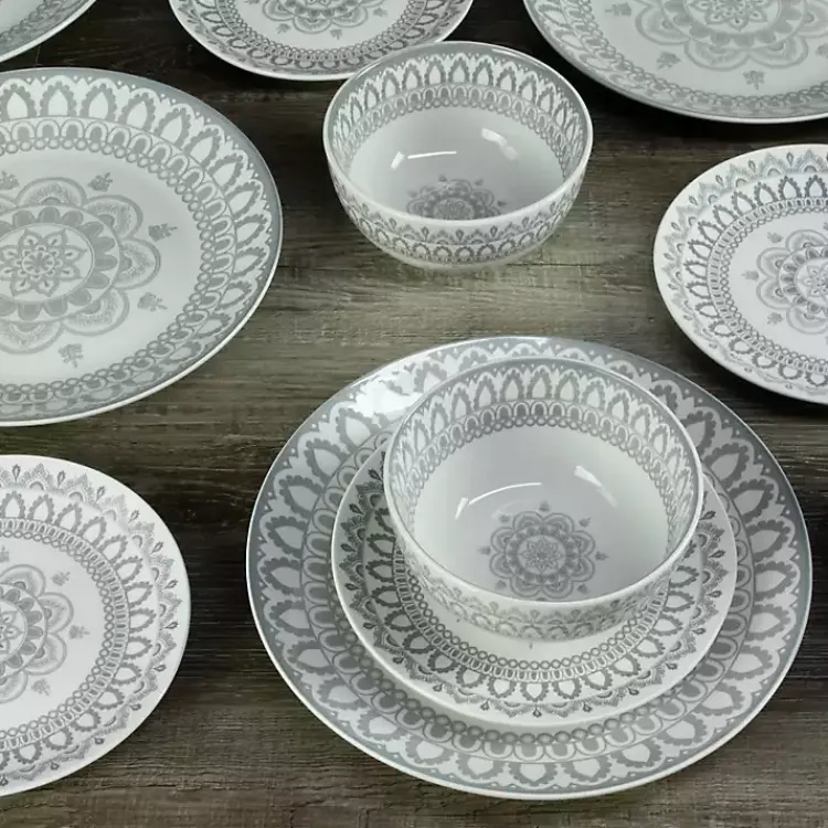 Dinnerware-Kirklands Home Stone Lila Patterned 12-pc. Dinnerware Set