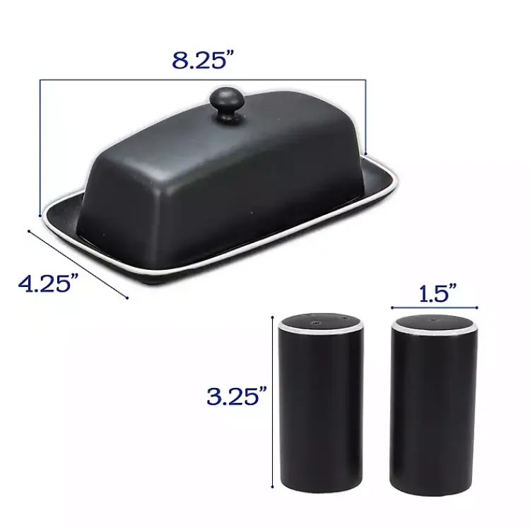 Kitchen Accessories-Kirklands Home Onyx Stoneware 7-pc. Kitchen Accessories Set Black