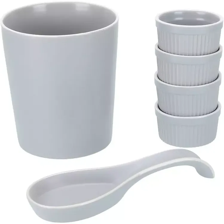 Kitchen Accessories-Kirklands Home Stone Katy 6-pc. Kitchen Accessories Set Gray