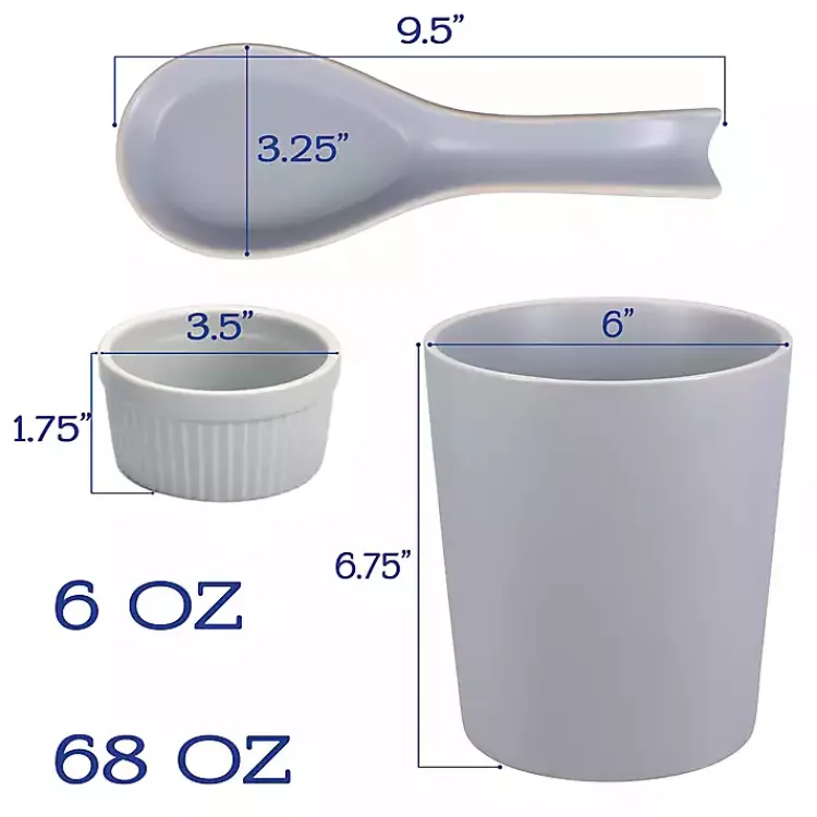 Kitchen Accessories-Kirklands Home Stone Katy 6-pc. Kitchen Accessories Set Gray