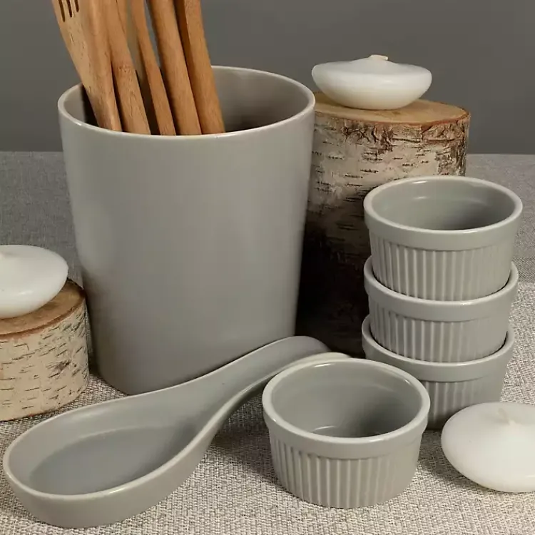 Kitchen Accessories-Kirklands Home Stone Katy 6-pc. Kitchen Accessories Set Gray