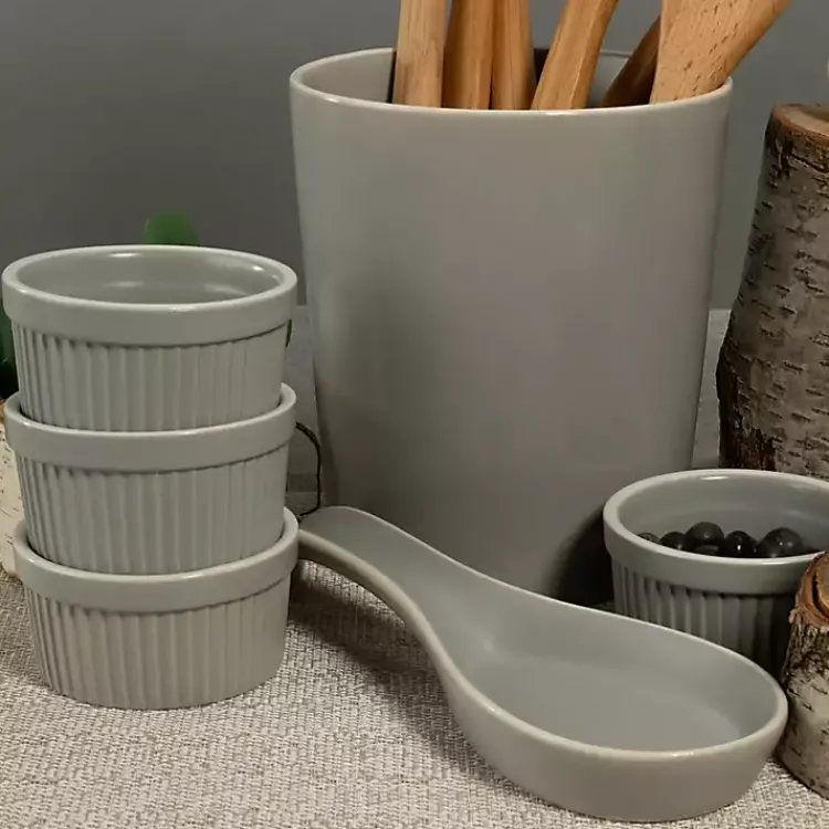 Kitchen Accessories-Kirklands Home Stone Katy 6-pc. Kitchen Accessories Set Gray