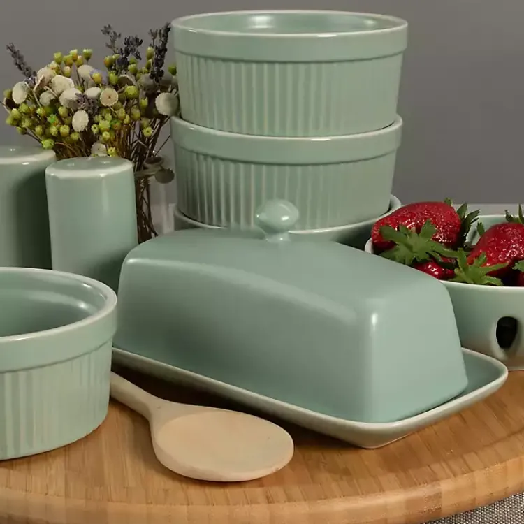 Kitchen Accessories-Kirklands Home Sage Stoneware 7-pc. Kitchen Accessories Set Green
