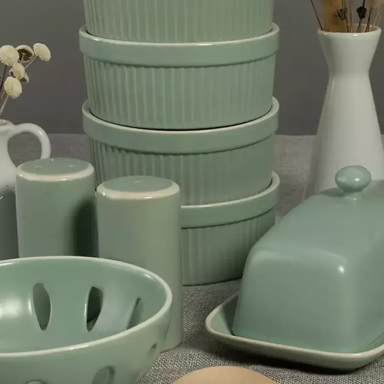 Kitchen Accessories-Kirklands Home Sage Stoneware 7-pc. Kitchen Accessories Set Green