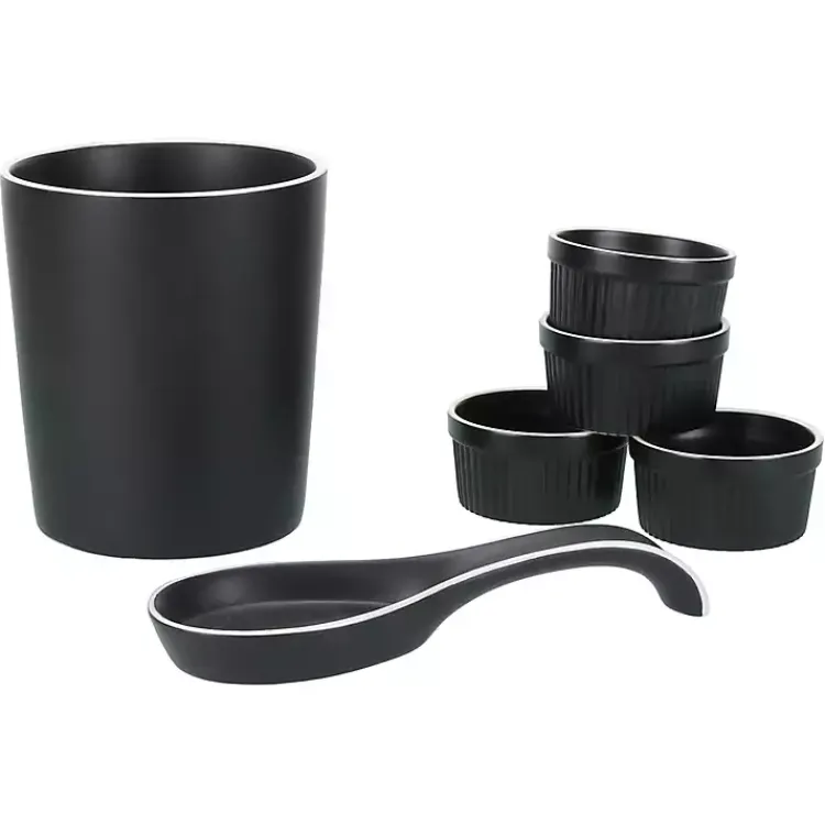 Kitchen Accessories-Kirklands Home Onyx Katy 6-pc. Kitchen Accessories Set Black
