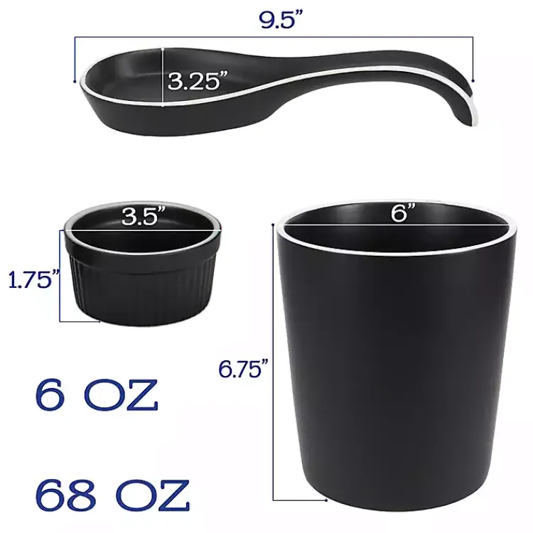 Kitchen Accessories-Kirklands Home Onyx Katy 6-pc. Kitchen Accessories Set Black