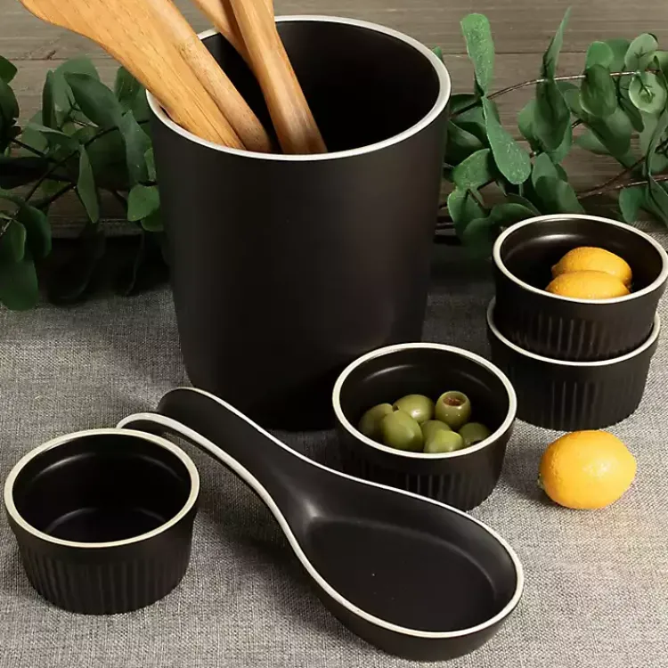 Kitchen Accessories-Kirklands Home Onyx Katy 6-pc. Kitchen Accessories Set Black