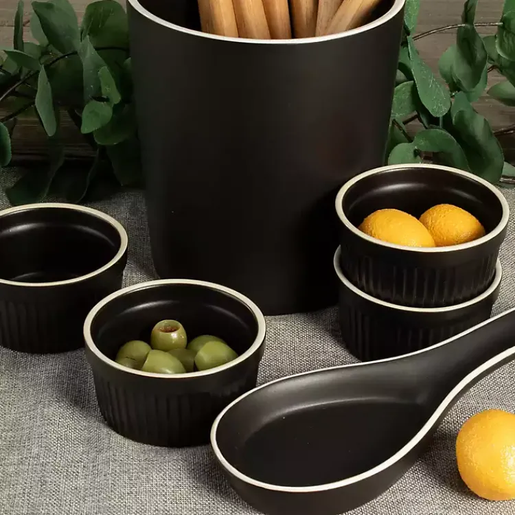 Kitchen Accessories-Kirklands Home Onyx Katy 6-pc. Kitchen Accessories Set Black