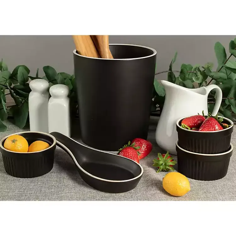Kitchen Accessories-Kirklands Home Onyx Katy 6-pc. Kitchen Accessories Set Black