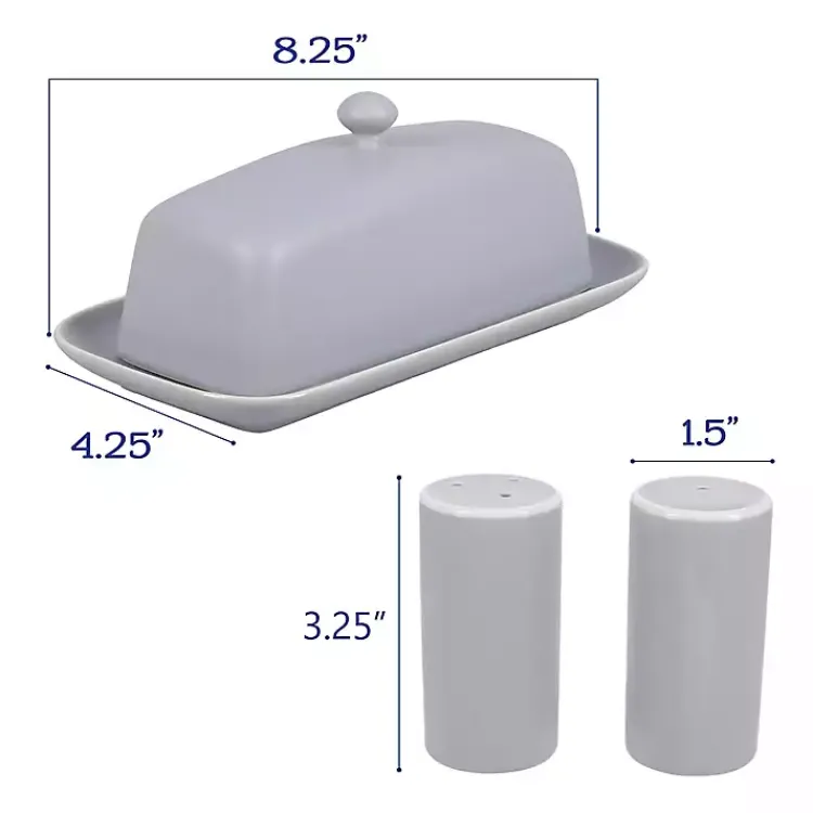 Kitchen Accessories-Kirklands Home Stone Stoneware 7-pc. Kitchen Accessories Set Gray