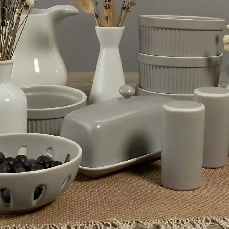 Kitchen Accessories-Kirklands Home Stone Stoneware 7-pc. Kitchen Accessories Set Gray