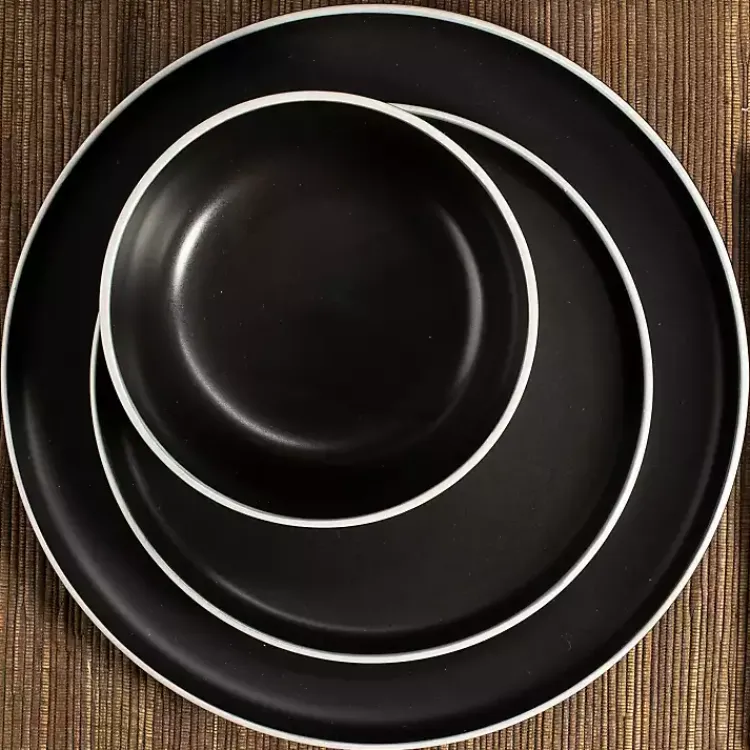 Dinnerware-Kirklands Home Onyx Eliza 12-pc. Dinnerware Set Black