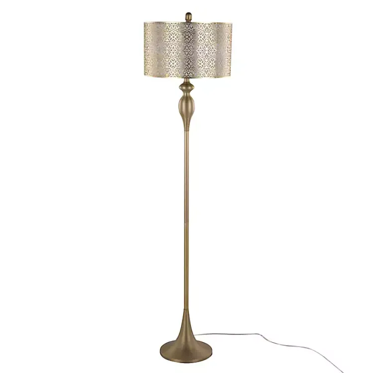 Floor Lamps-Kirklands Home Metal Ashland Floor Lamp Gold